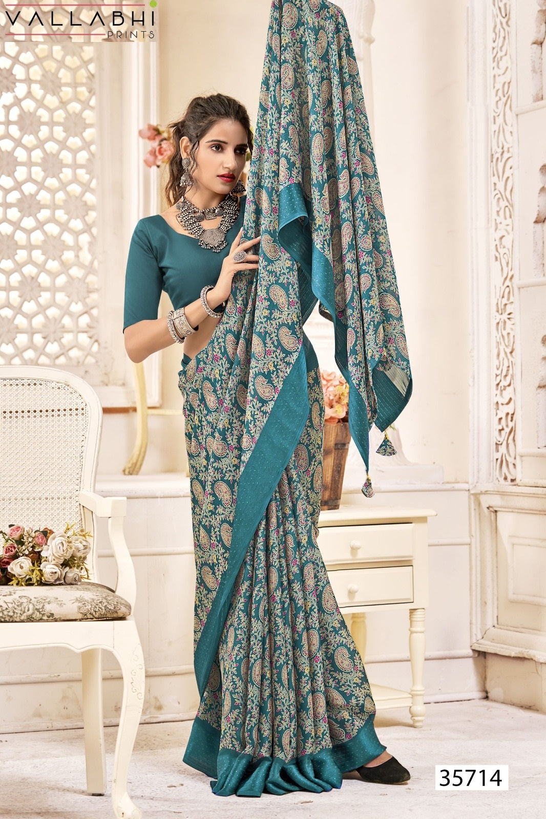 Rupanshi Vol 3 Vallabhi Prints Moss Sarees Supplier