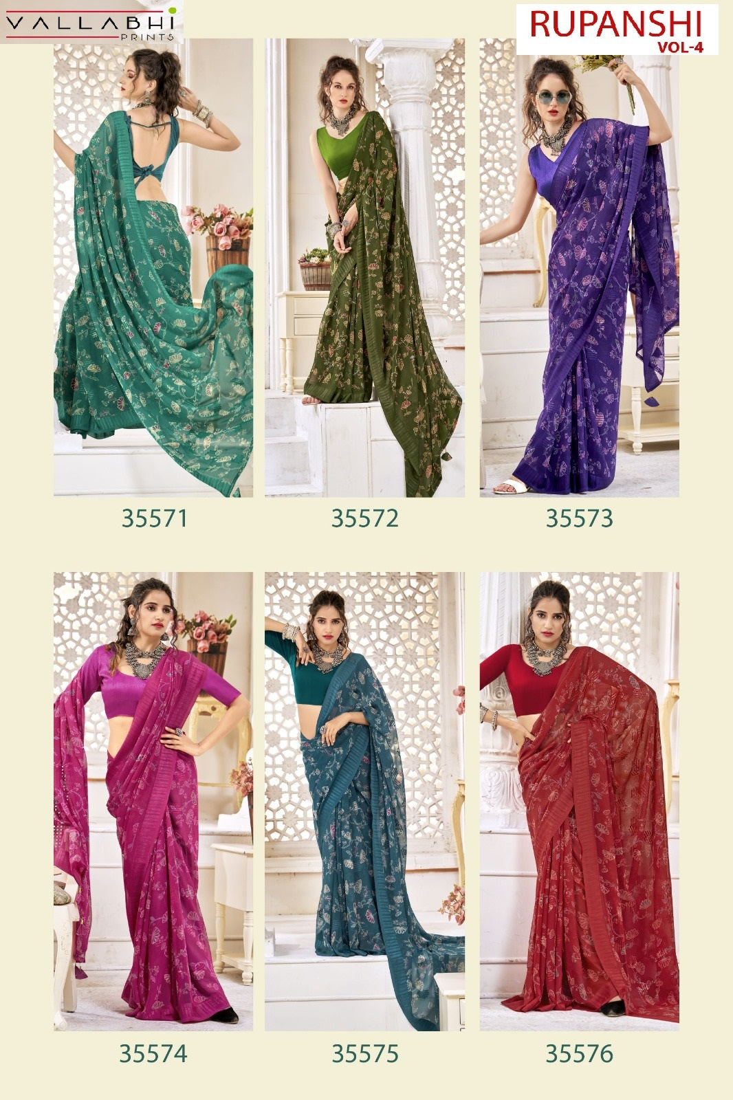 Rupanshi Vol 4 Vallabhi Prints Georgette Sarees Supplier India