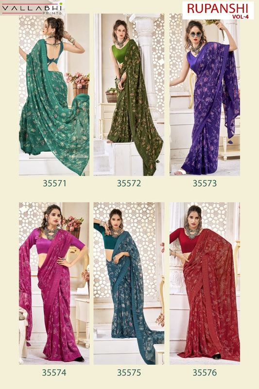 Rupanshi Vol 4 Vallabhi Prints Georgette Sarees Supplier India
