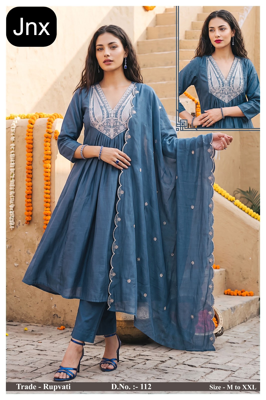 Rupvati Jnx Chanderi Readymade Anarkali Suits Wholesaler Gujarat