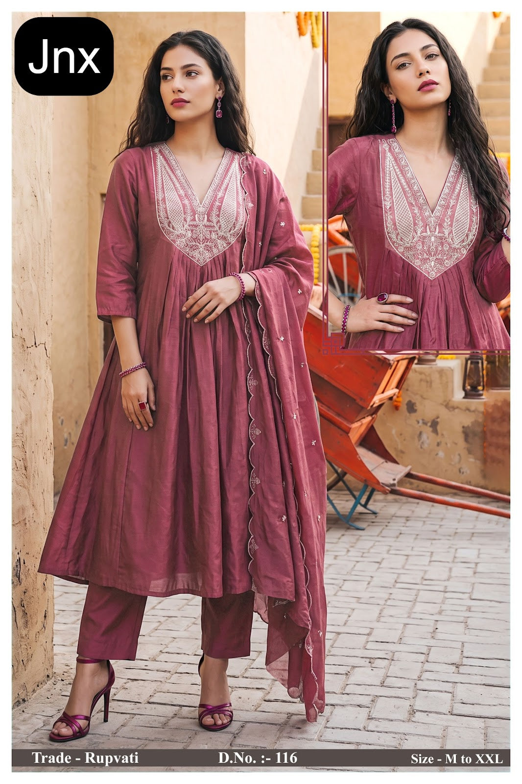 Rupvati Jnx Chanderi Readymade Anarkali Suits Wholesaler Gujarat