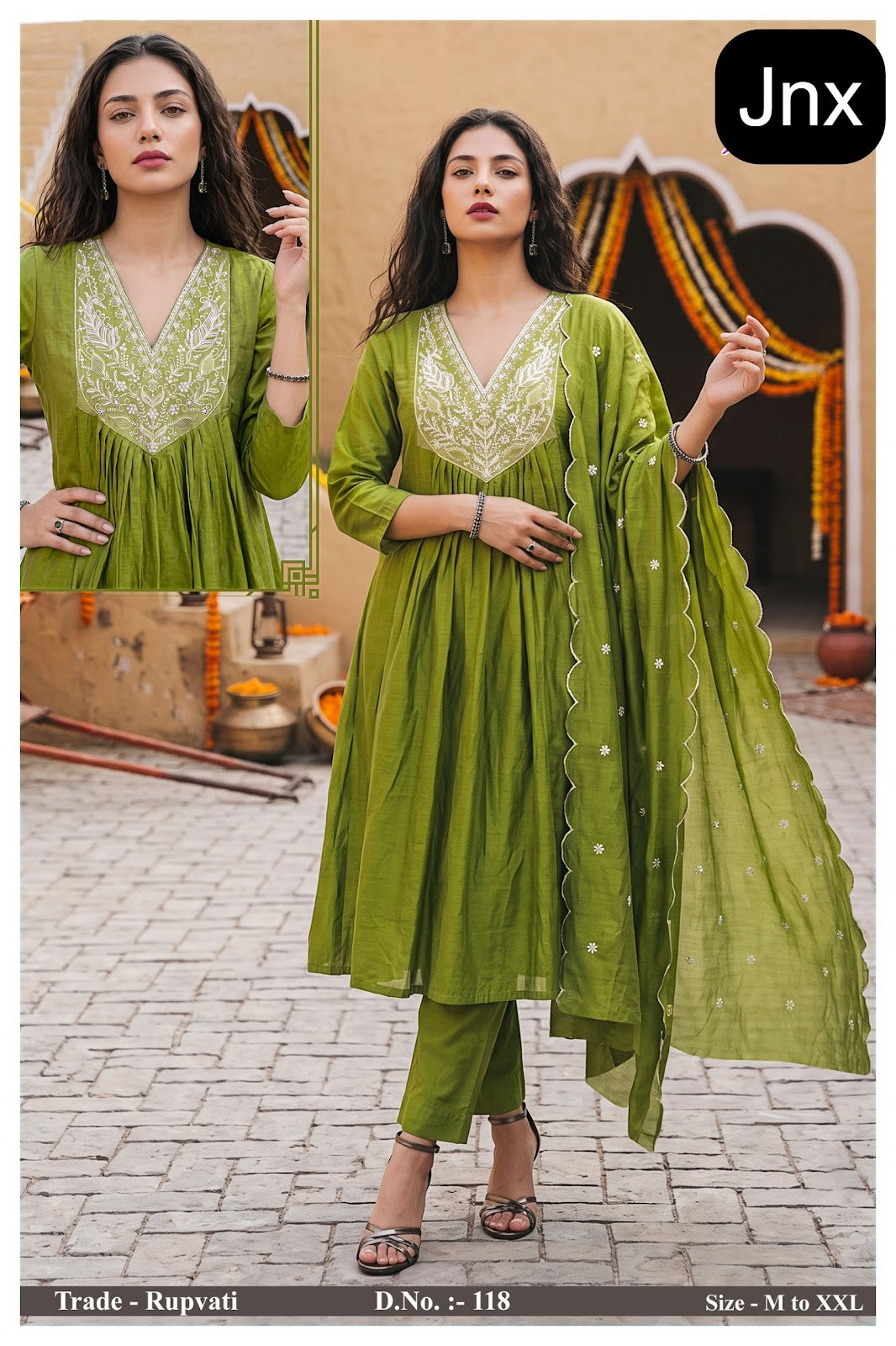 Rupvati Jnx Chanderi Readymade Anarkali Suits Wholesaler Gujarat