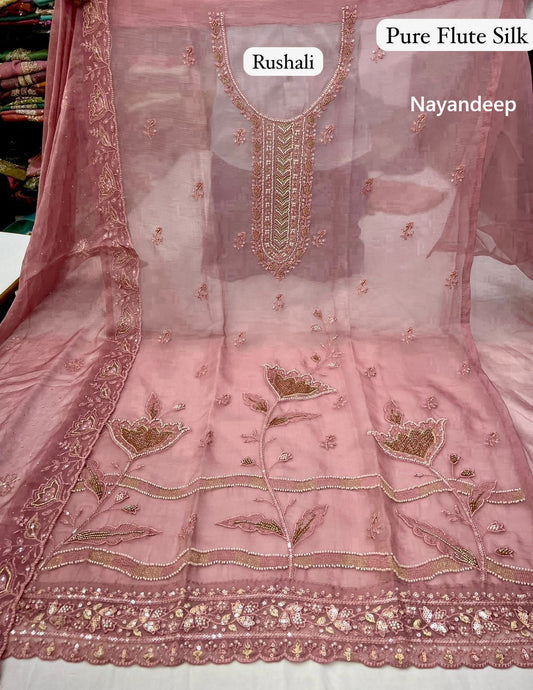 Rushali Nayandeep Silk Salwar Suits Exporter
