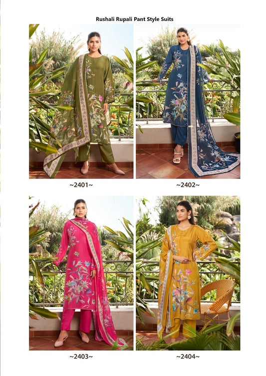 Rushali Rupali Viscose Muslin Pant Style Suits Wholesale Rate
