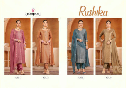 Rushika Rangoon Viscose Muslin Readymade Pant Style Suits Manufacturer India