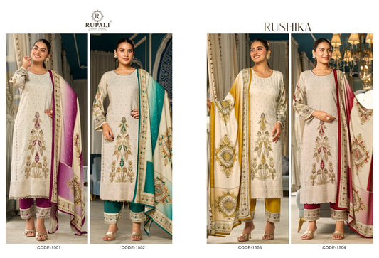 Rushika Rupali Pashmina Suits Supplier India