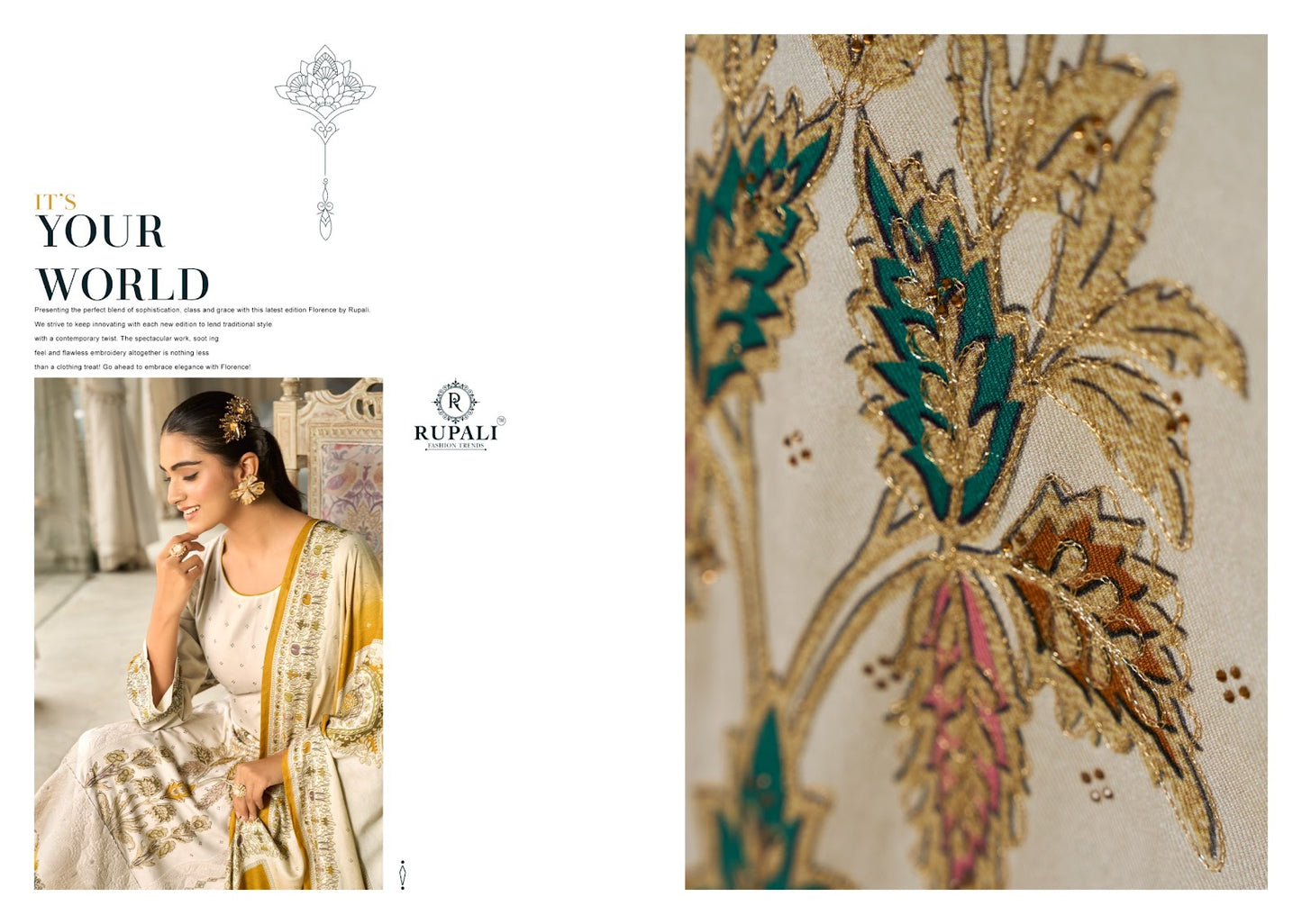 Rushika Rupali Pashmina Suits Supplier India