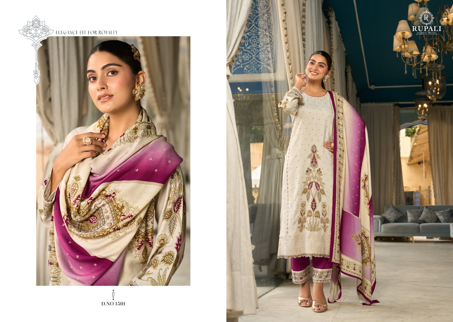 Rushika Rupali Pashmina Suits Supplier India