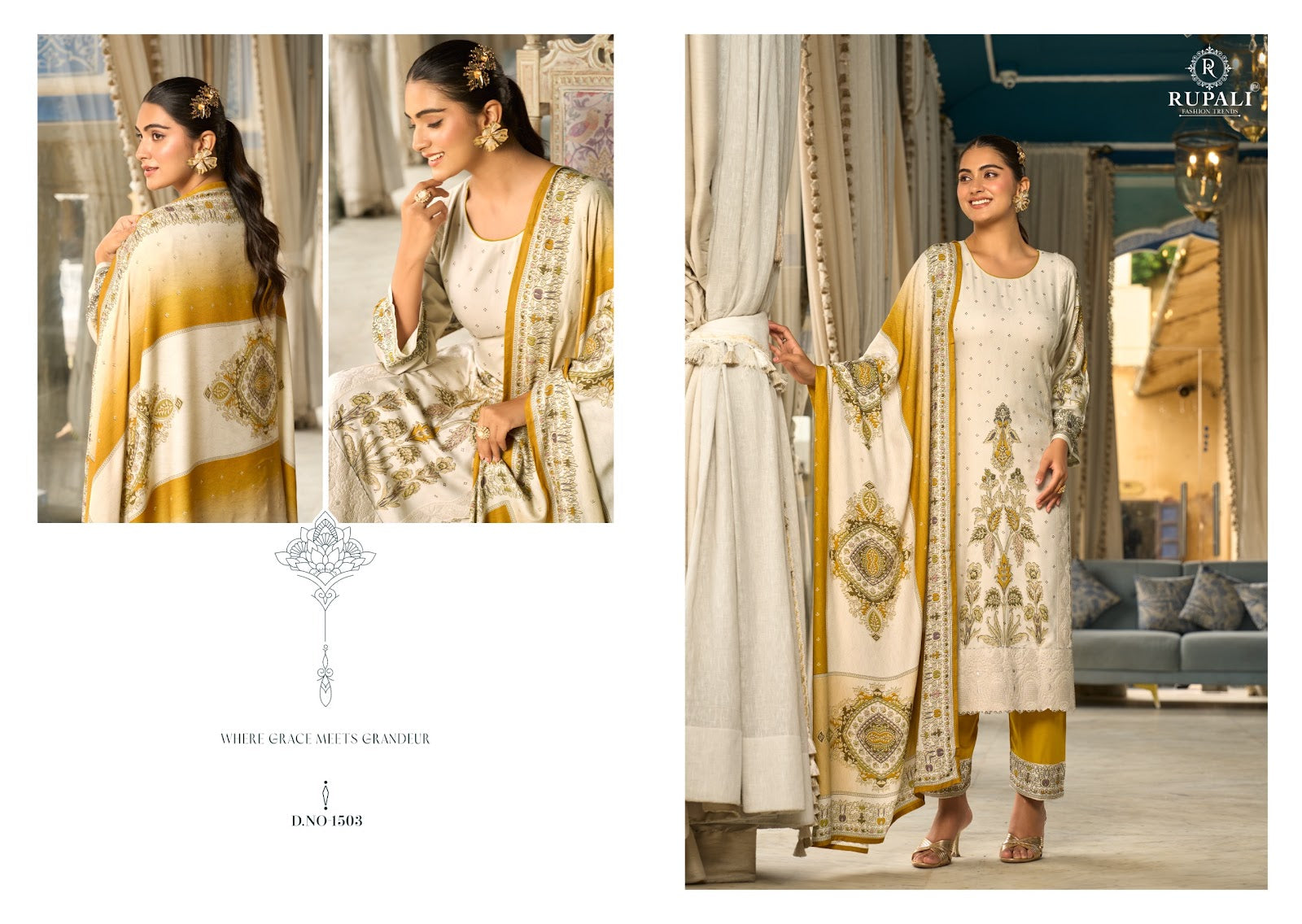 Rushika Rupali Pashmina Suits Supplier India