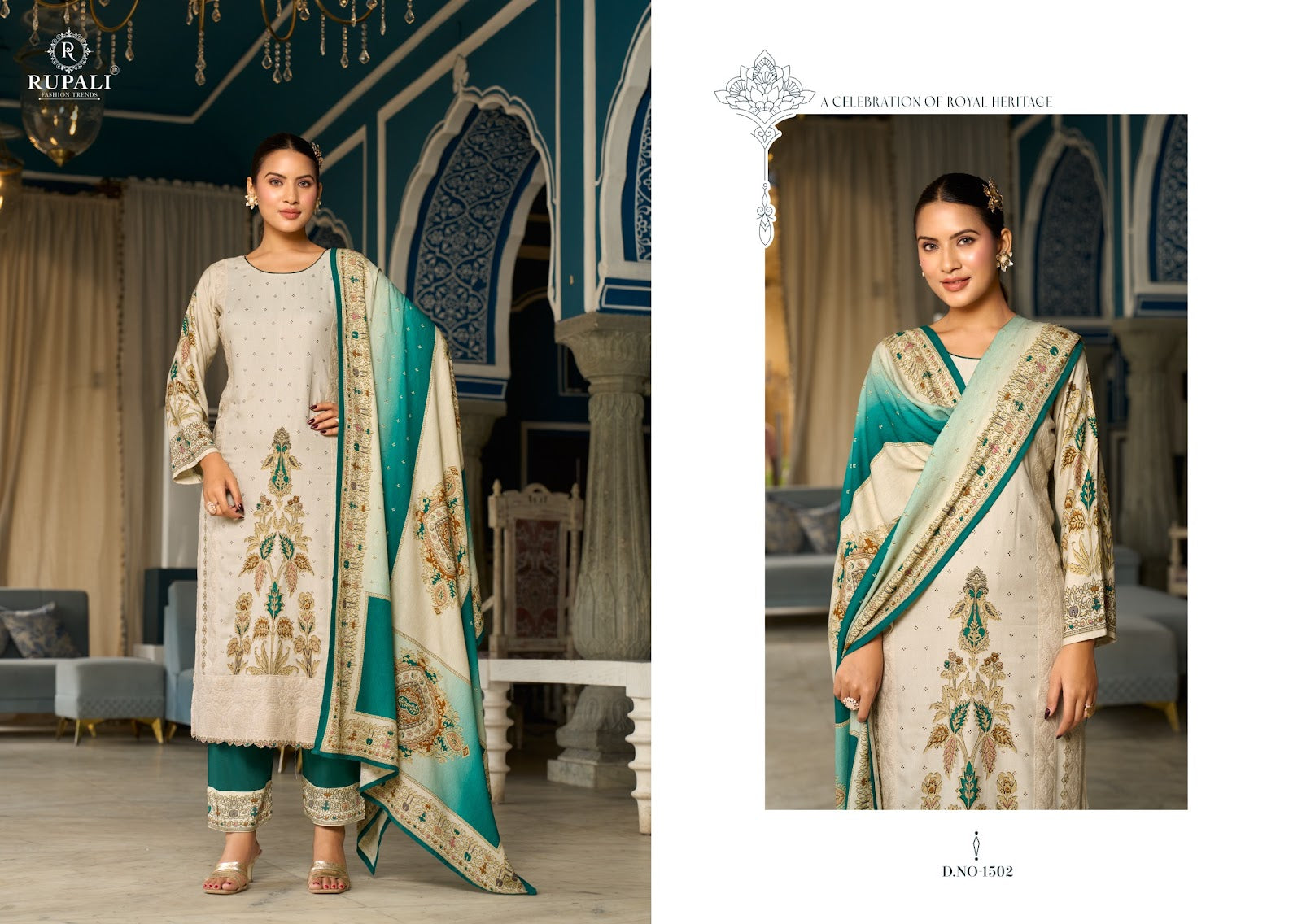 Rushika Rupali Pashmina Suits Supplier India