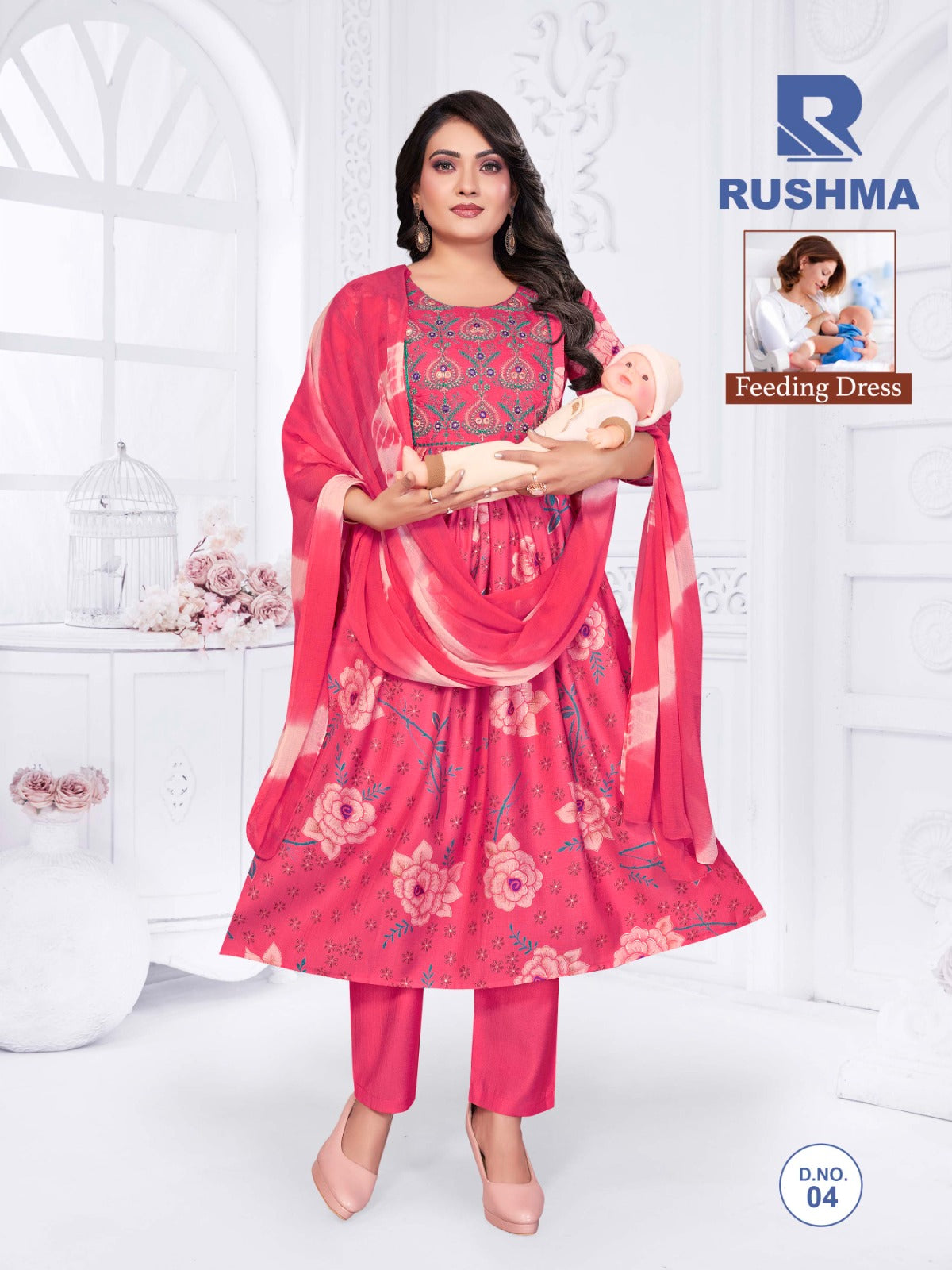 Rushma Raashi Vertical Feeding Readymade Suit Wholesaler