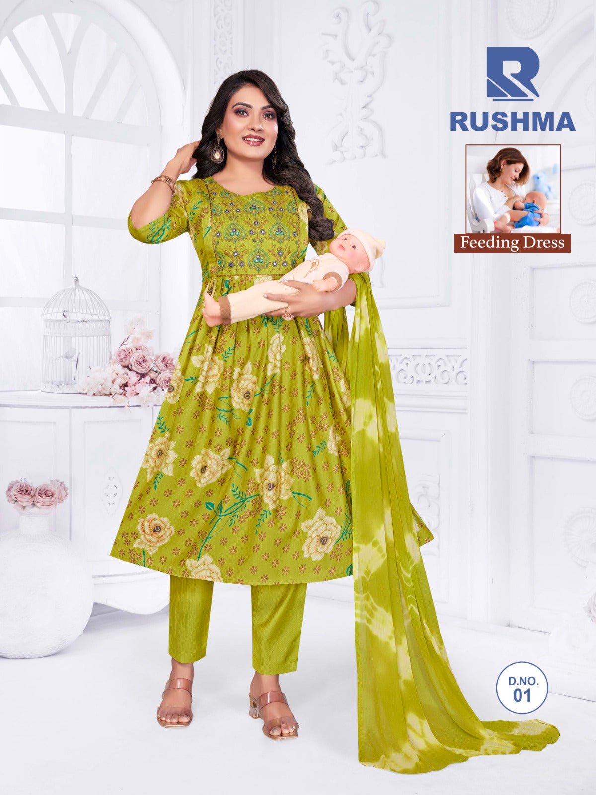 Rushma Raashi Vertical Feeding Readymade Suit Wholesaler