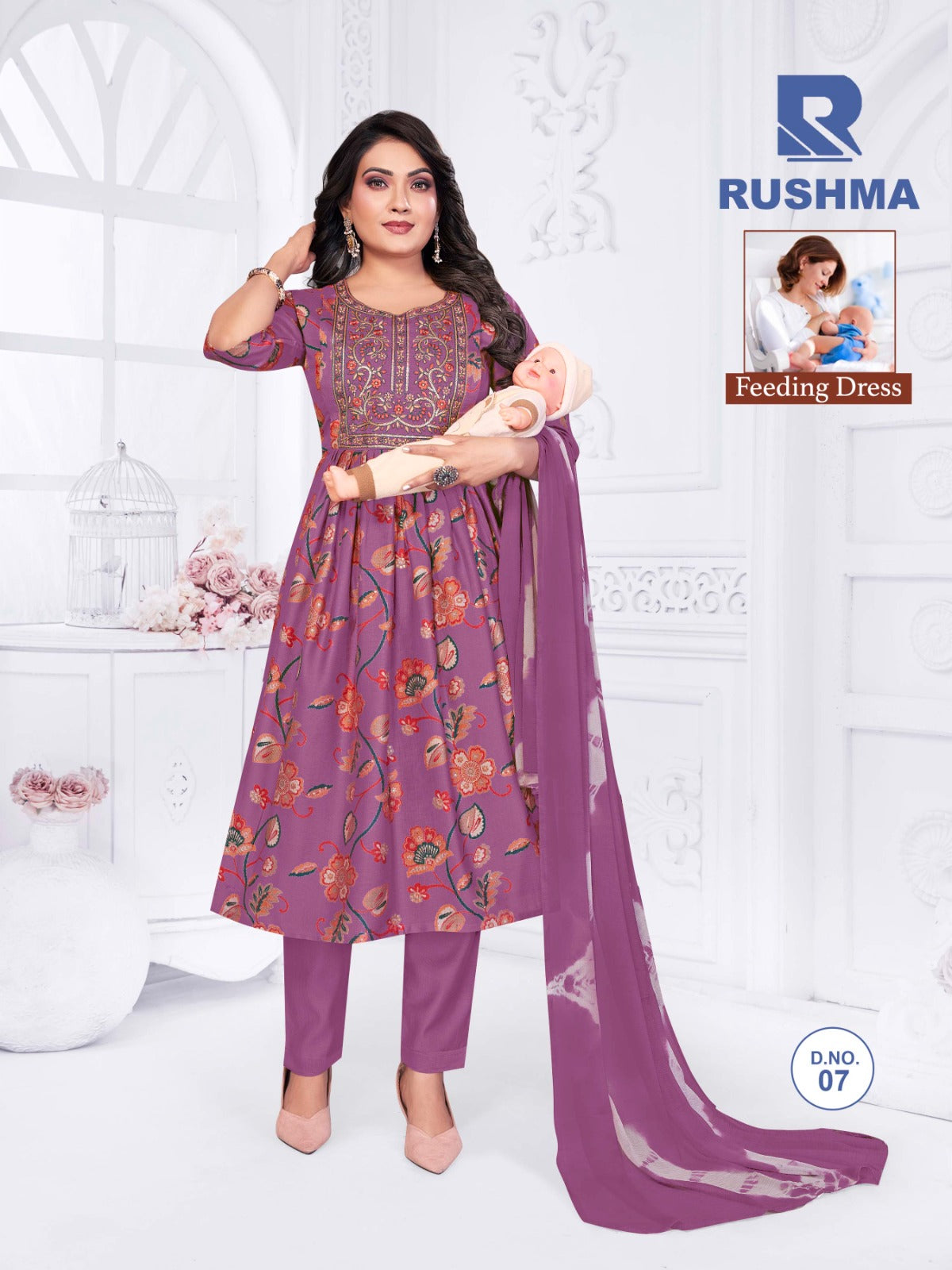 Rushma Raashi Vertical Feeding Readymade Suit Wholesaler