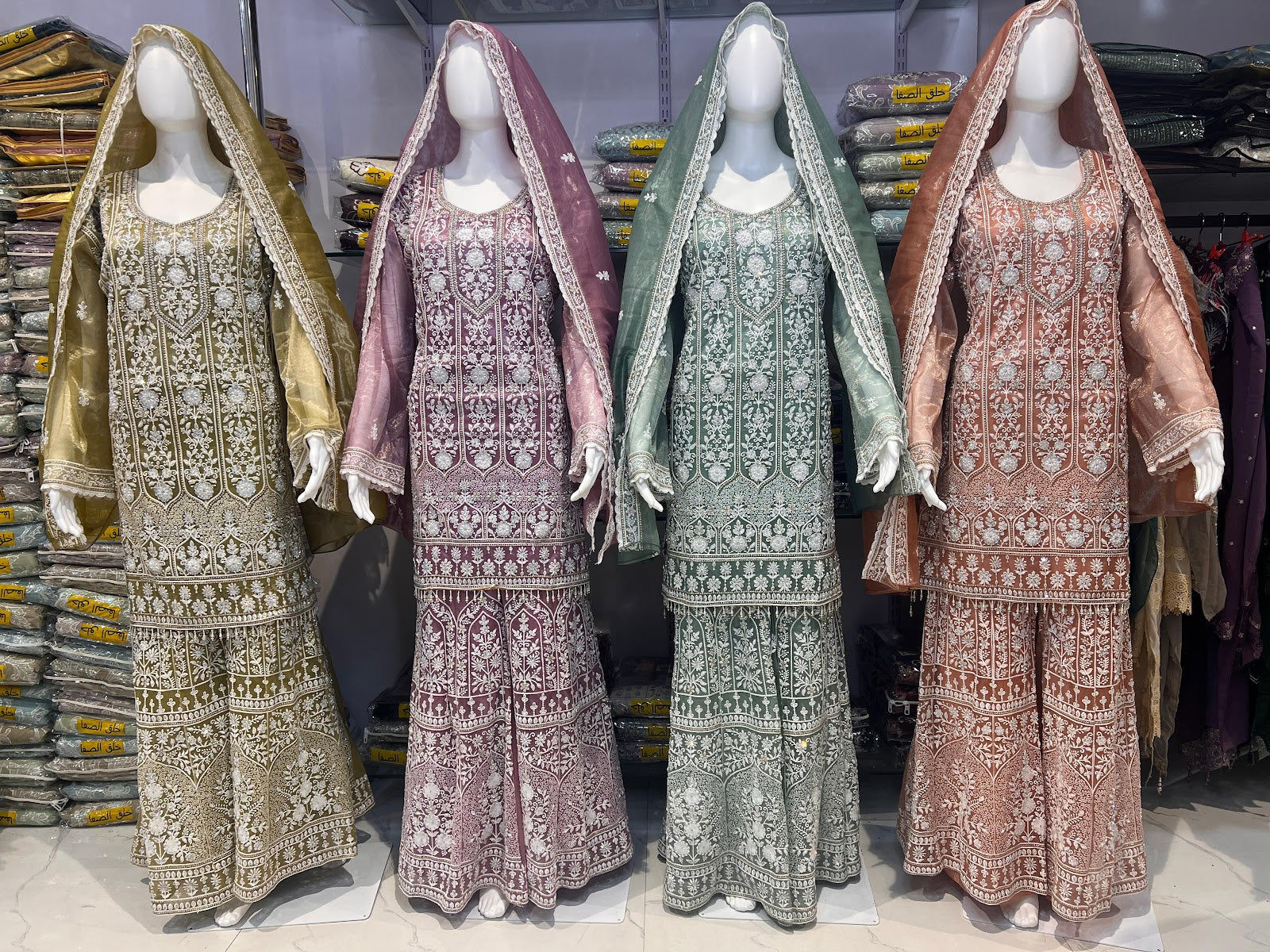 Russian Twill Net Safa Creation Pakistani Salwar Suits Wholesale Price