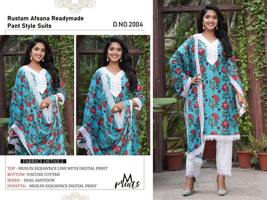 Rustam Afsana Muslin Readymade Pant Style Suits Exporter
