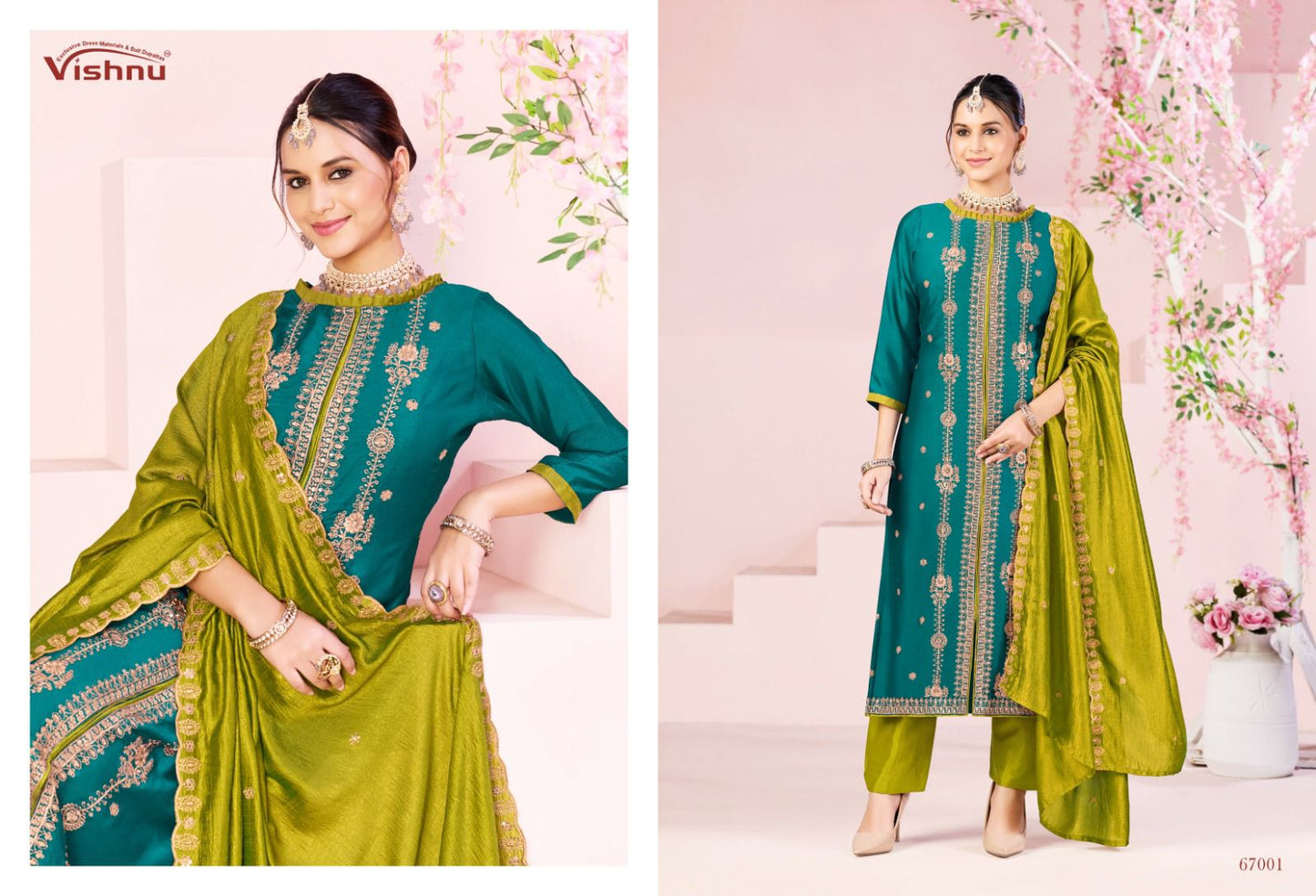 Rustam Vishnu Impex Vichitra Silk Pant Style Suits Manufacturer Gujarat