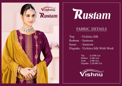 Rustam Vishnu Impex Vichitra Silk Pant Style Suits Manufacturer Gujarat