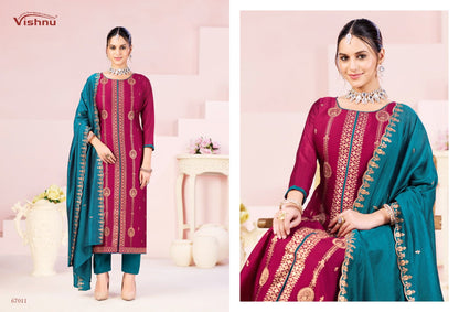 Rustam Vishnu Impex Vichitra Silk Pant Style Suits Manufacturer Gujarat
