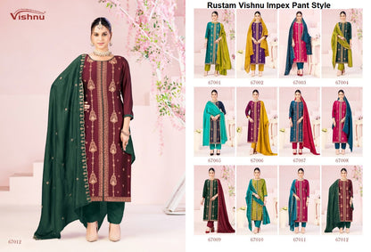 Rustam Vishnu Impex Vichitra Silk Pant Style Suits Manufacturer Gujarat