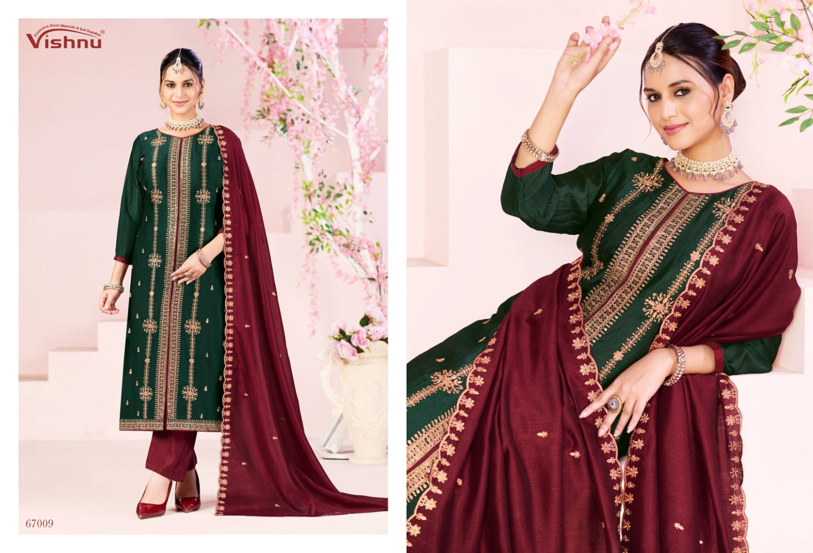 Rustam Vishnu Impex Vichitra Silk Pant Style Suits Manufacturer Gujarat