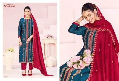 Rustam Vishnu Impex Vichitra Silk Pant Style Suits Manufacturer Gujarat