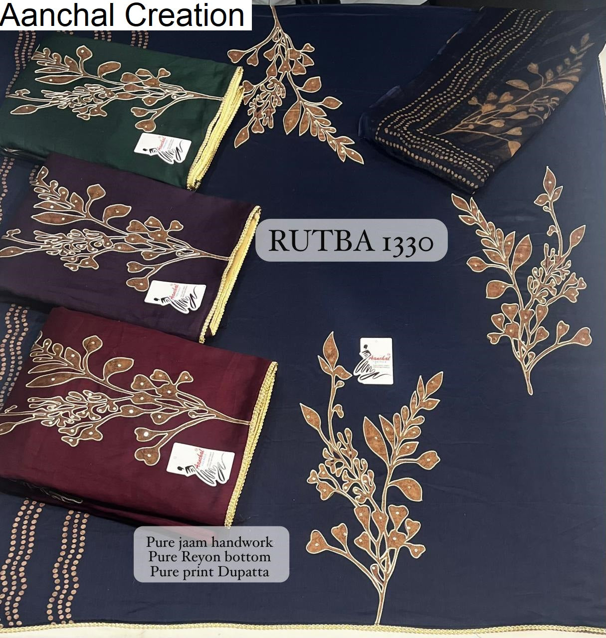 Rutba Aanchal Creation Pure Jaam Salwar Suits Exporter