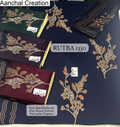 Rutba Aanchal Creation Pure Jaam Salwar Suits Exporter
