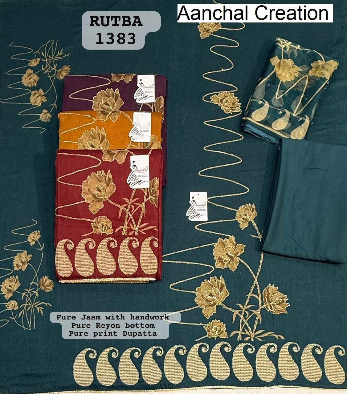 Rutba Aanchal Creation Pure Jaam Salwar Suits Exporter