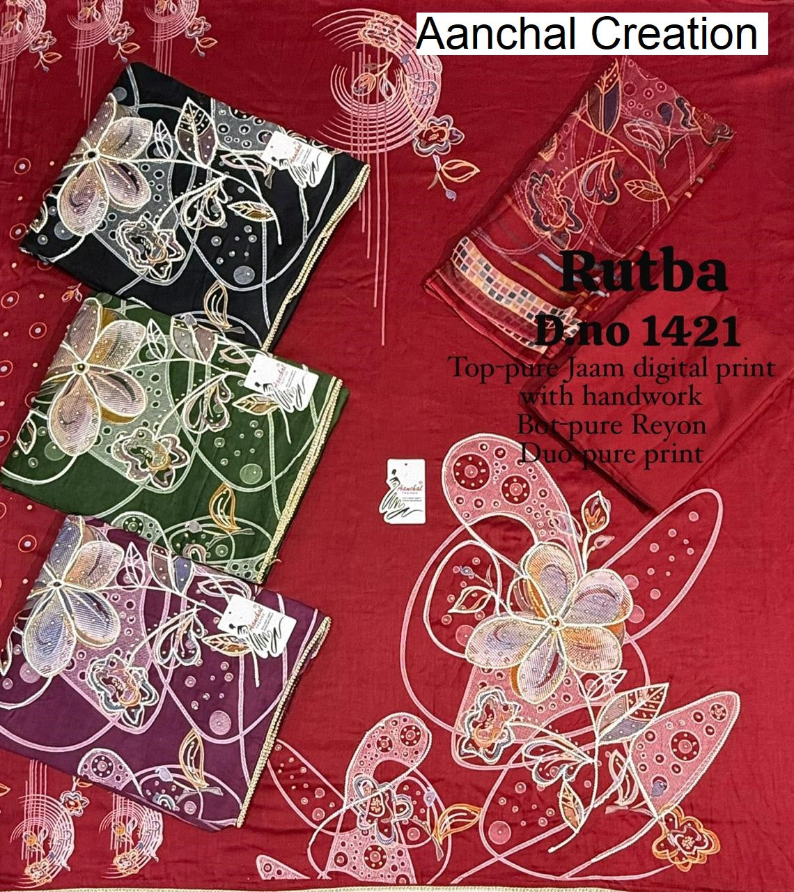 Rutba Aanchal Creation Pure Jaam Salwar Suits Exporter