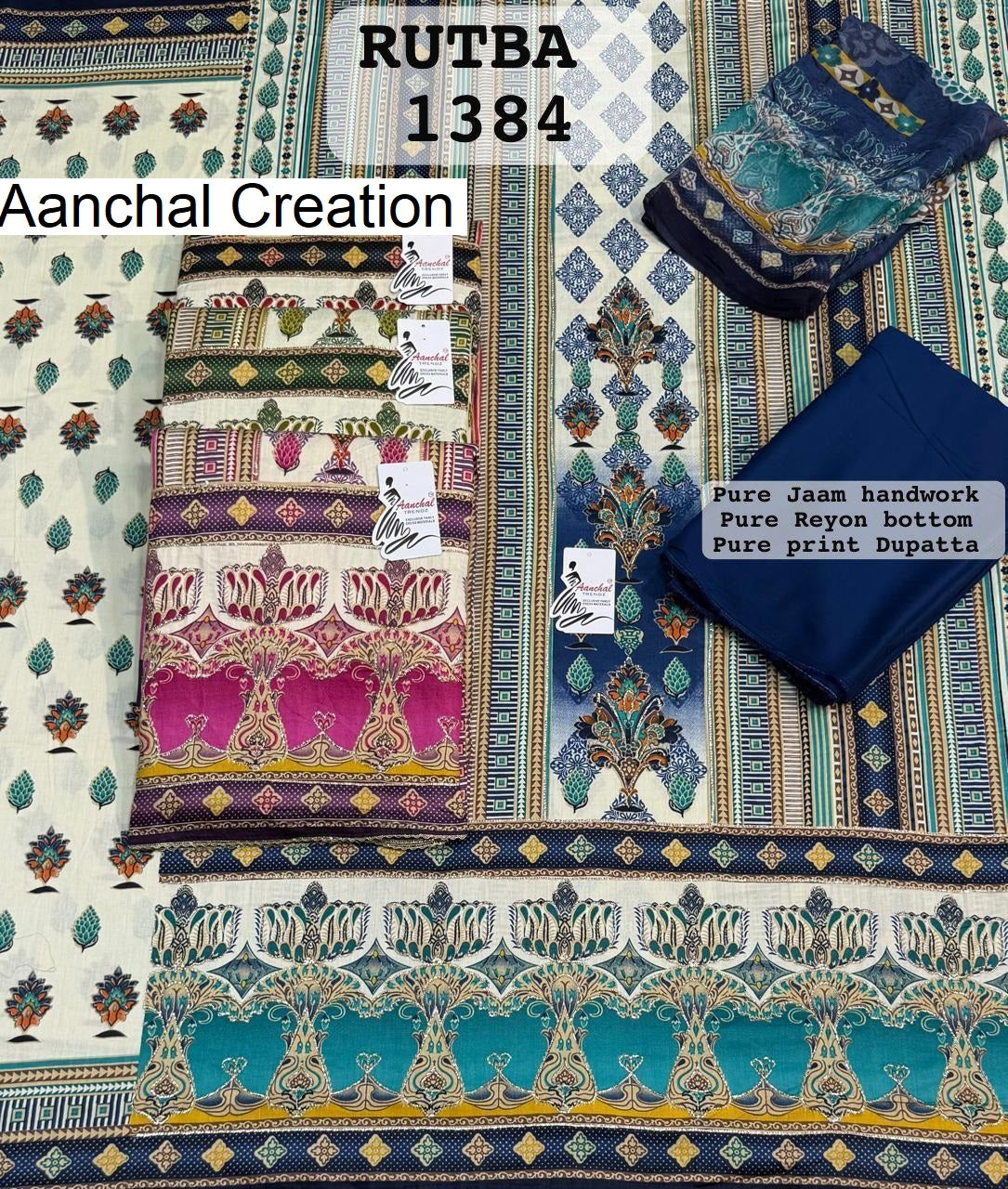 Rutba Aanchal Creation Pure Jaam Salwar Suits Exporter