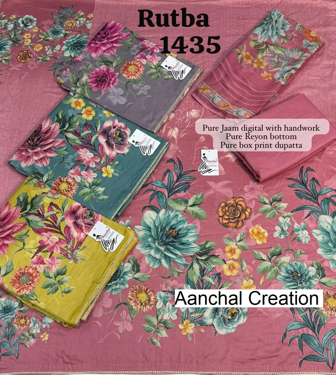 Rutba Aanchal Creation Pure Jaam Salwar Suits Exporter