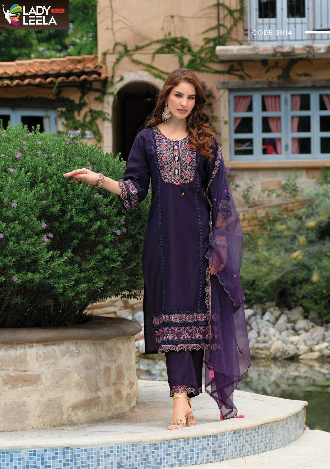 Rutba Ladyleela Viscose Silk Readymade Pant Style Suits Exporter Ahmedabad