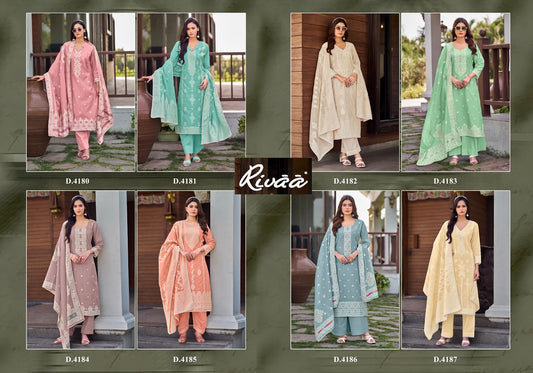 Rutba Rivaa Jaamdani Pant Style Suits Exporter India