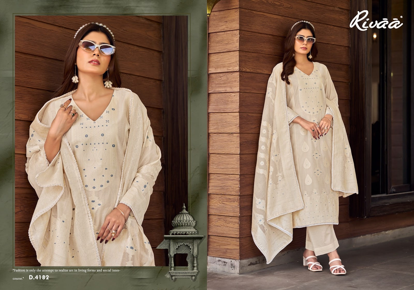 Rutba Rivaa Jaamdani Pant Style Suits Exporter India