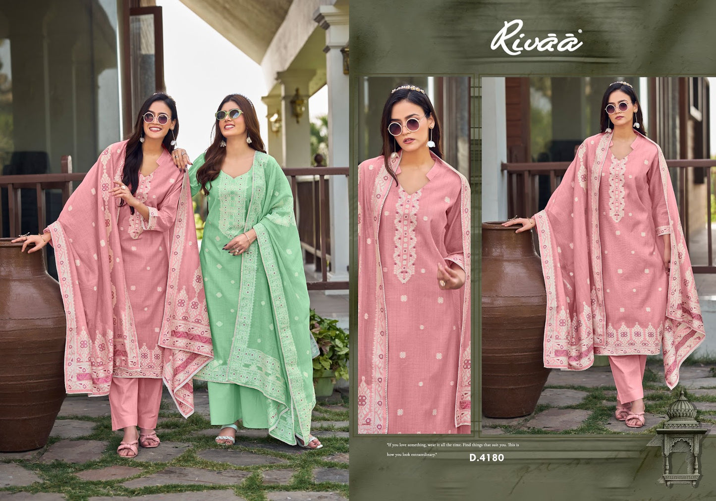 Rutba Rivaa Jaamdani Pant Style Suits Exporter India