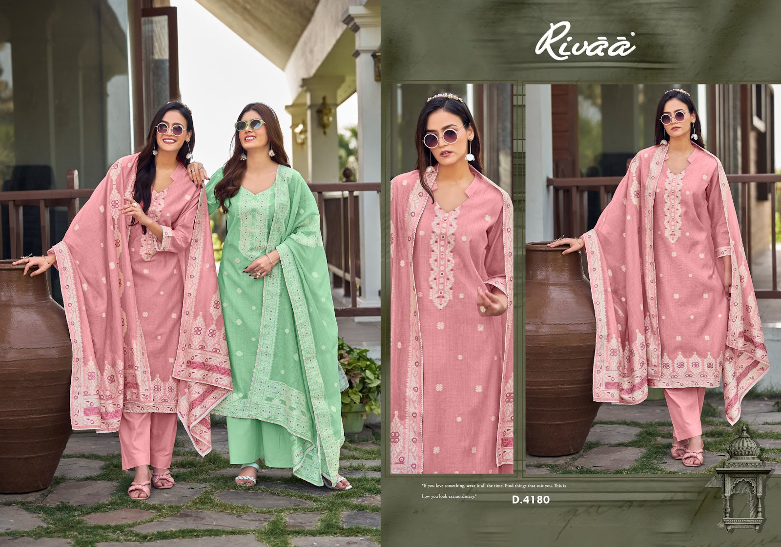 Rutba Rivaa Jaamdani Pant Style Suits Exporter India