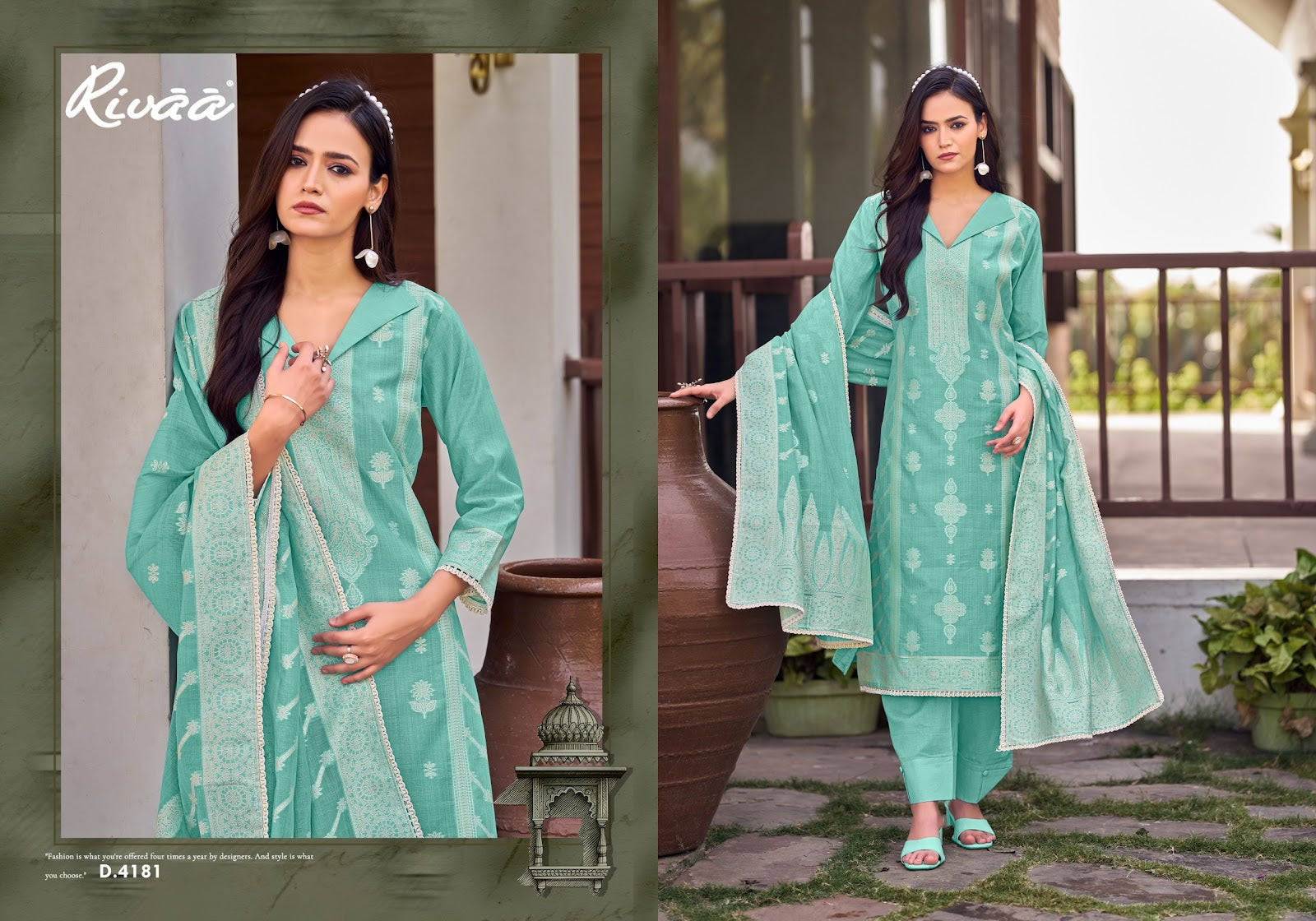 Rutba Rivaa Jaamdani Pant Style Suits Exporter India