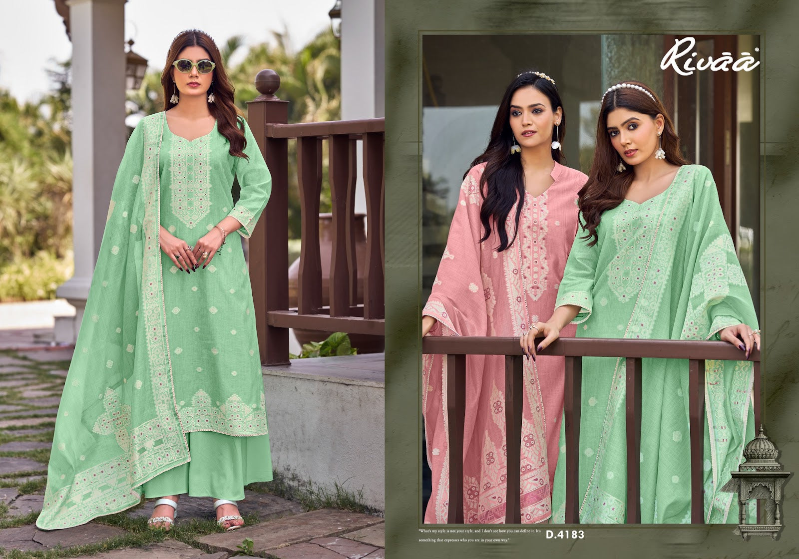 Rutba Rivaa Jaamdani Pant Style Suits Exporter India