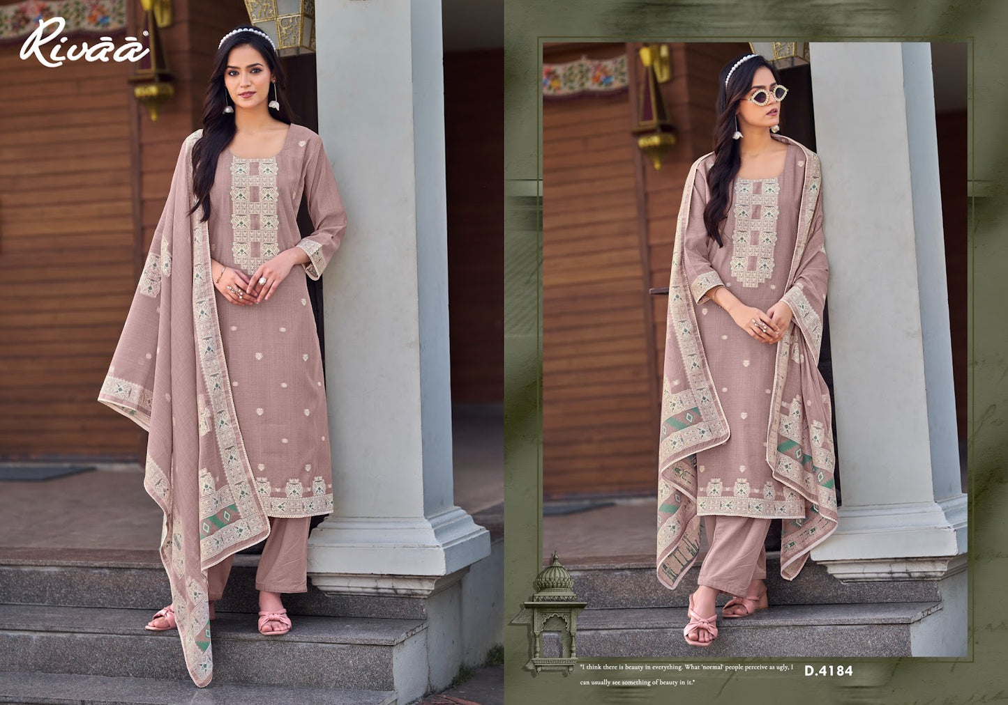 Rutba Rivaa Jaamdani Pant Style Suits Exporter India