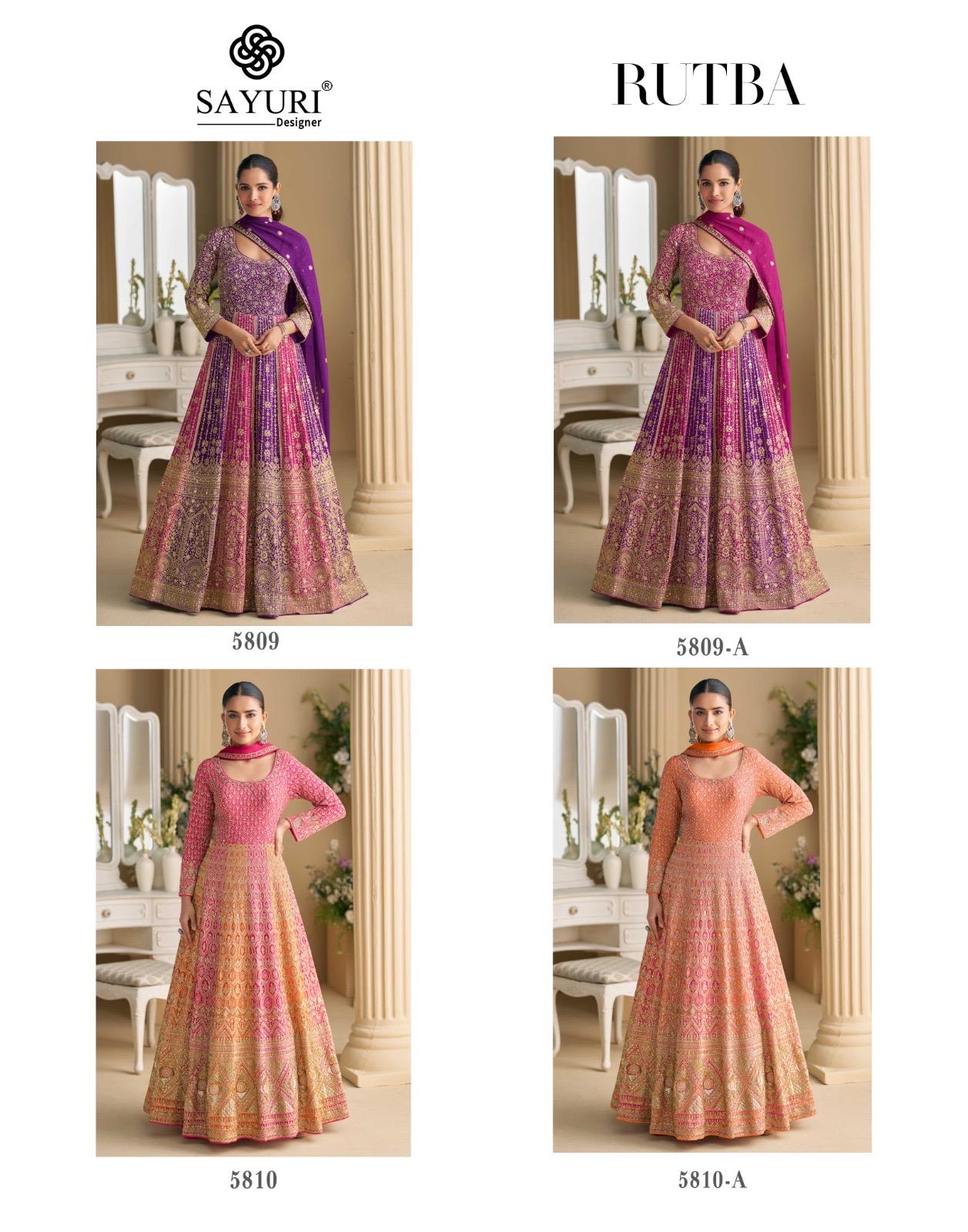 Rutba Sayuri Georgette Gown Dupatta Set Exporter India