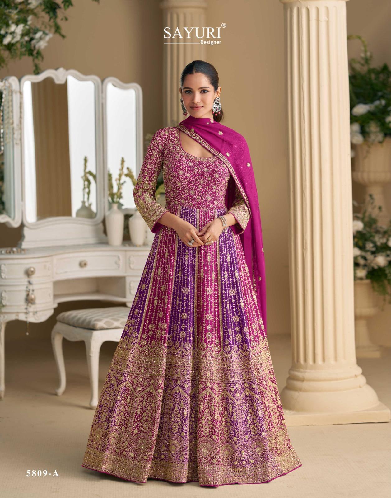 Rutba Sayuri Georgette Gown Dupatta Set Exporter India