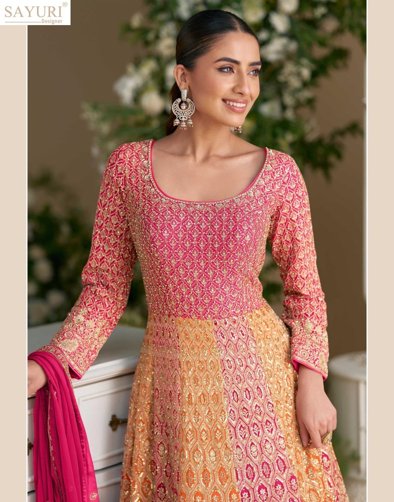 Rutba Sayuri Georgette Gown Dupatta Set Exporter India