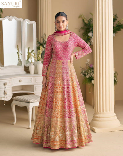 Rutba Sayuri Georgette Gown Dupatta Set Exporter India