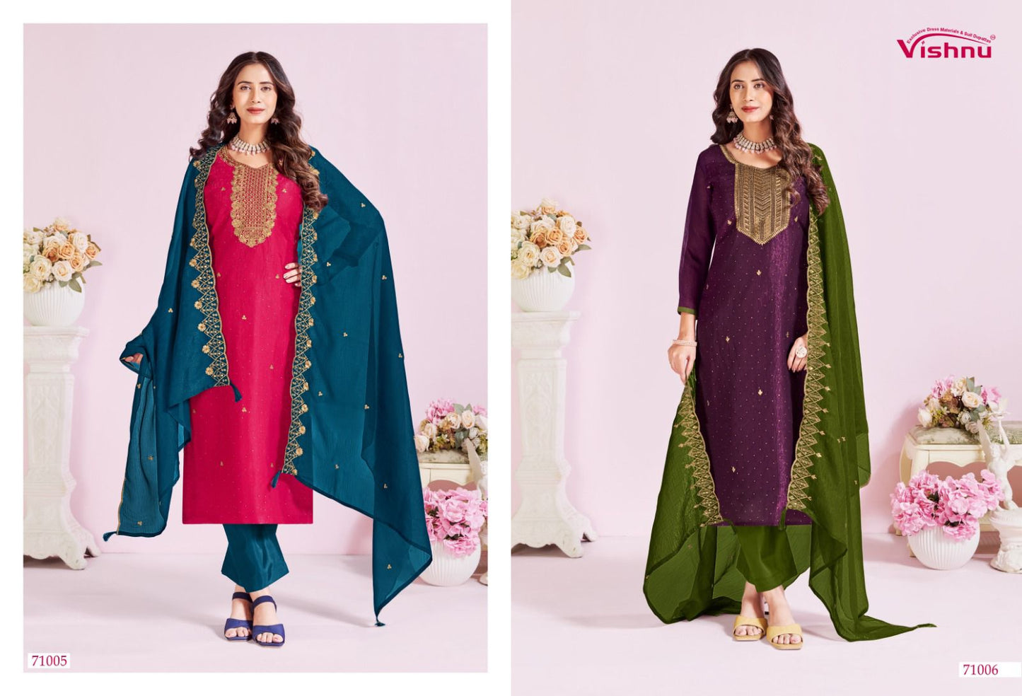 Rutbaa Vishnu Impex Crunchy Pant Style Suits Exporter