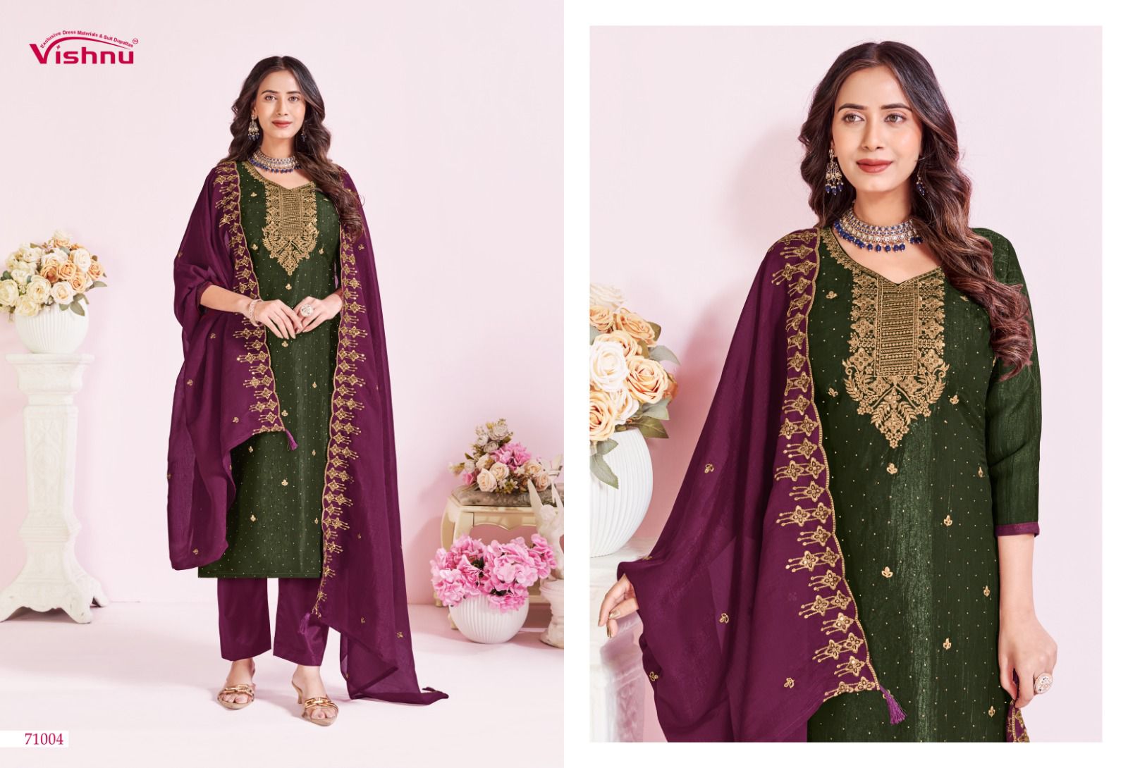 Rutbaa Vishnu Impex Crunchy Pant Style Suits Exporter