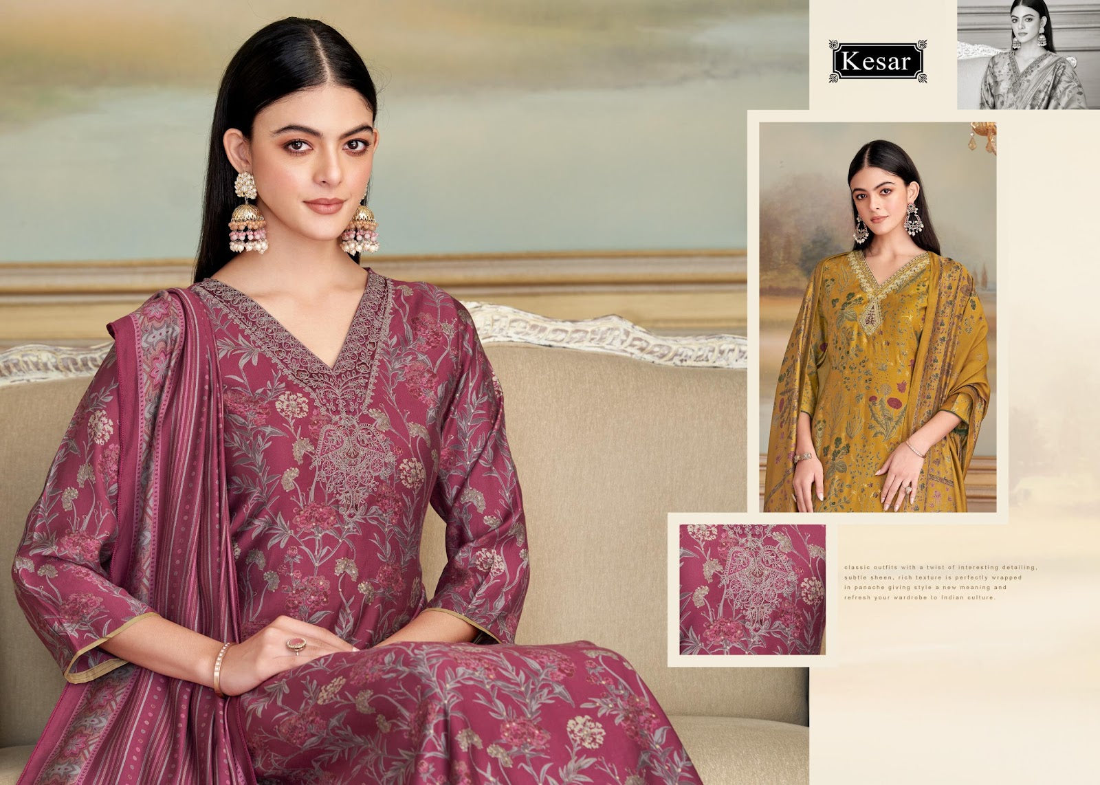 Rutbah Kesar Pashmina Suits Manufacturer Ahmedabad