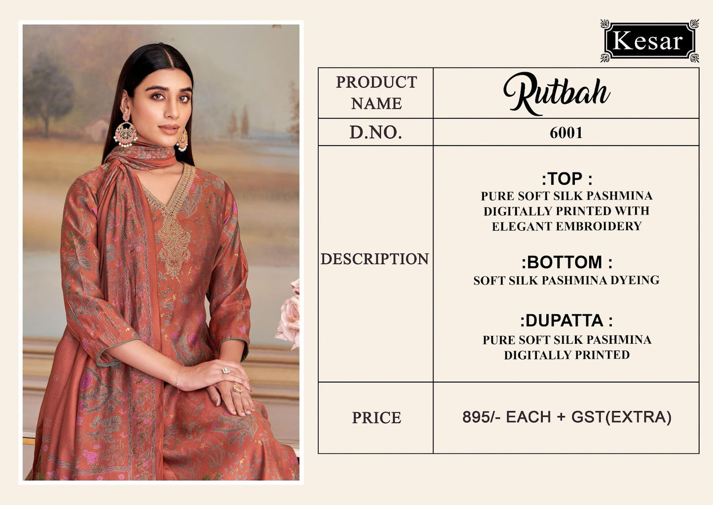 Rutbah Kesar Pashmina Suits Manufacturer Ahmedabad