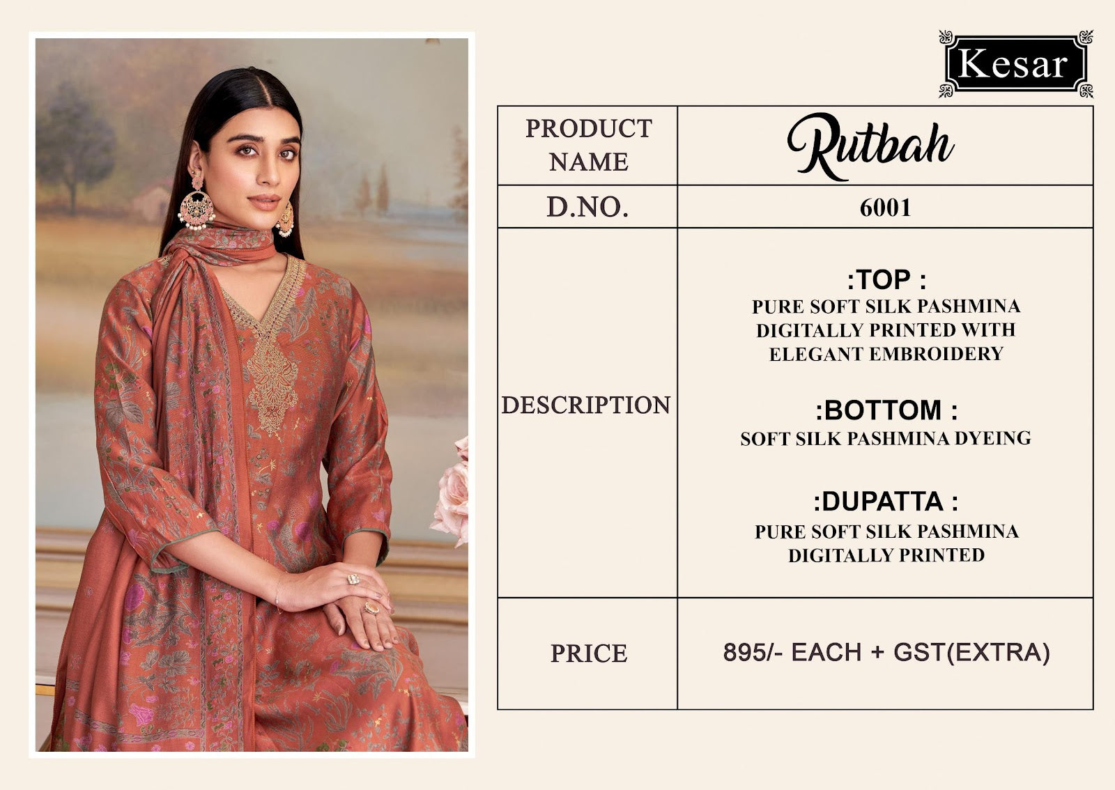 Rutbah Kesar Pashmina Suits Manufacturer Ahmedabad