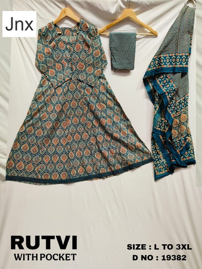 Rutvi Jnx Cambric Cotton Readymade Anarkali Suits Supplier Ahmedabad