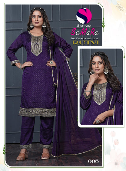 Rutvi Samara Vichitra Readymade Pant Style Suits Wholesaler India